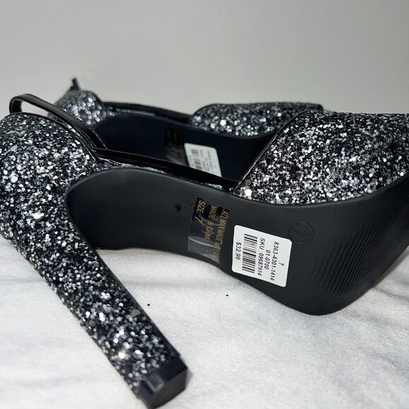 NEW! Black Glitter Sparkly Heels - Picture 7 of 10